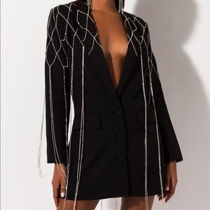 Jewel Trim Blazer Dress